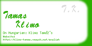 tamas klimo business card